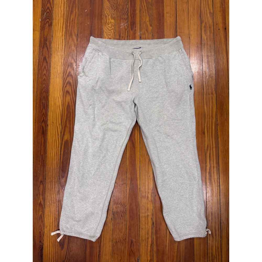 Polo Ralph Lauren Mens XL Heather Gray Fleece Sweatpants Drawstring Joggers
